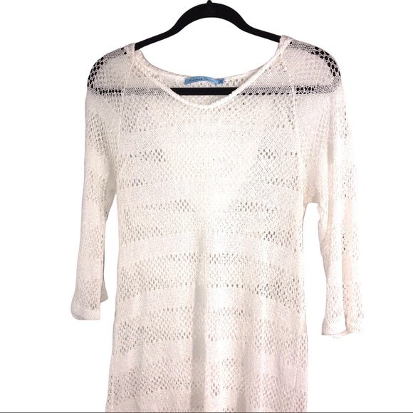 White Crochet Swimsuit Coverup Tunic - Picture 3 of 11